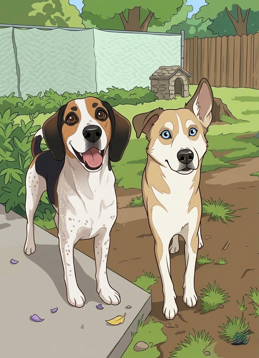 Cartoon Pet Portrait for 2