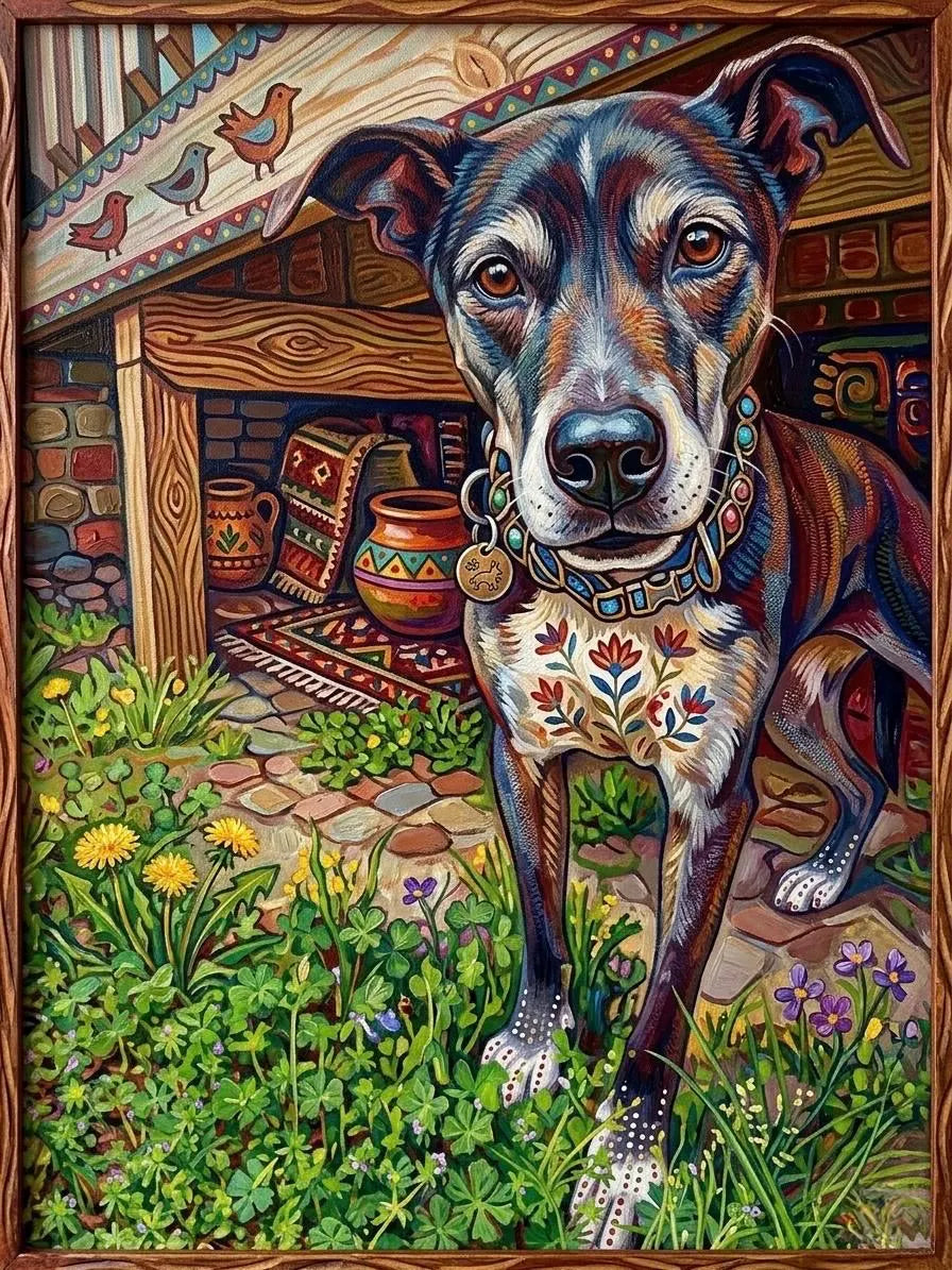 Folk Art Pet Portrait